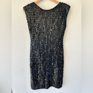 Glenrob prom formal Dress Women's 7/8 Vintage Sequin Scoop Back dress